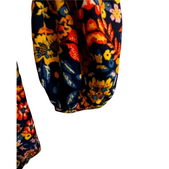 Boho Chic Tunic Top Size Finn & Grace Sz Small Flowy Chiffon Vibrant Multicolors - Picture 5 of 7